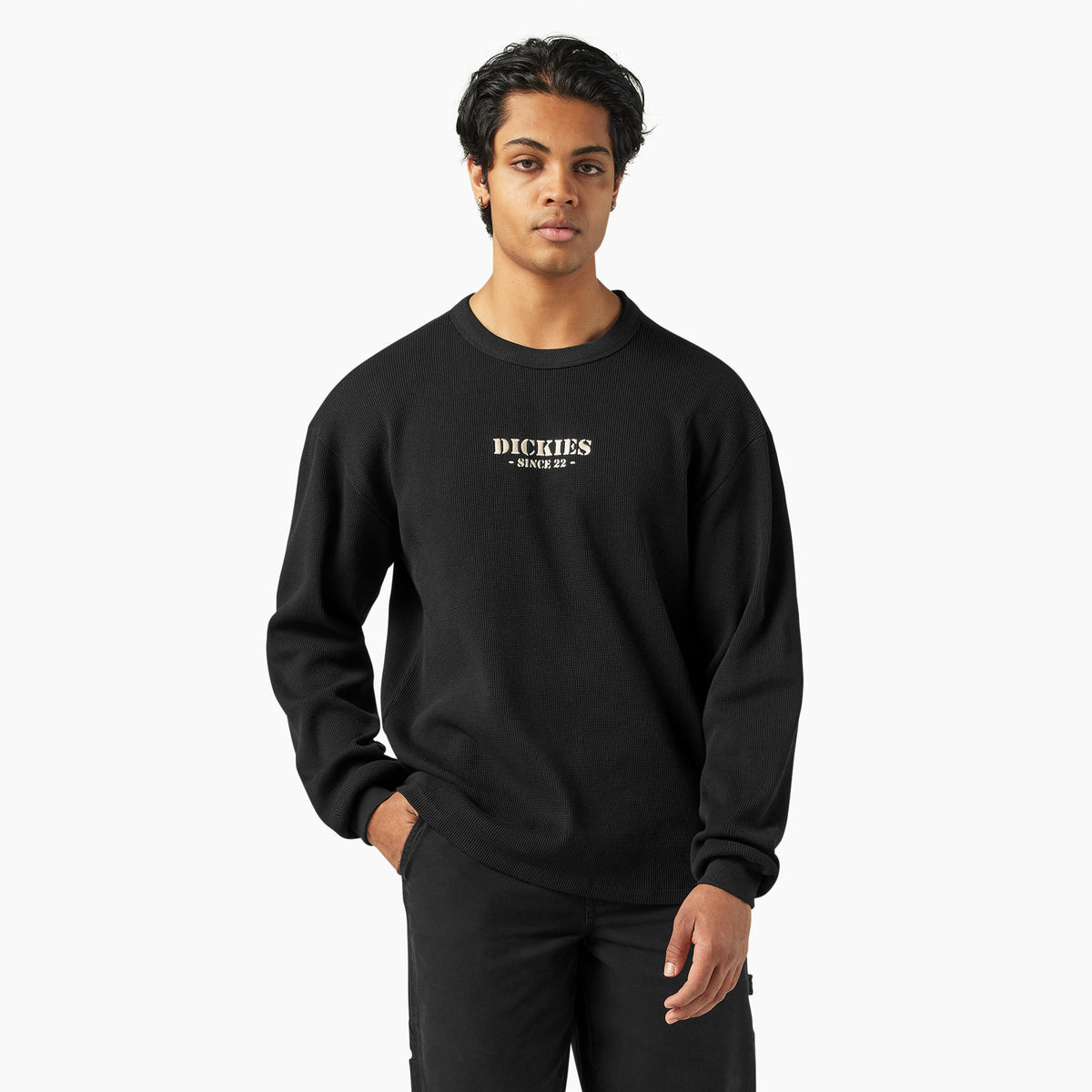 Dickies Men's Heavyweight Long Sleeve Waffle Knit Thermal Crew Top by Dickies