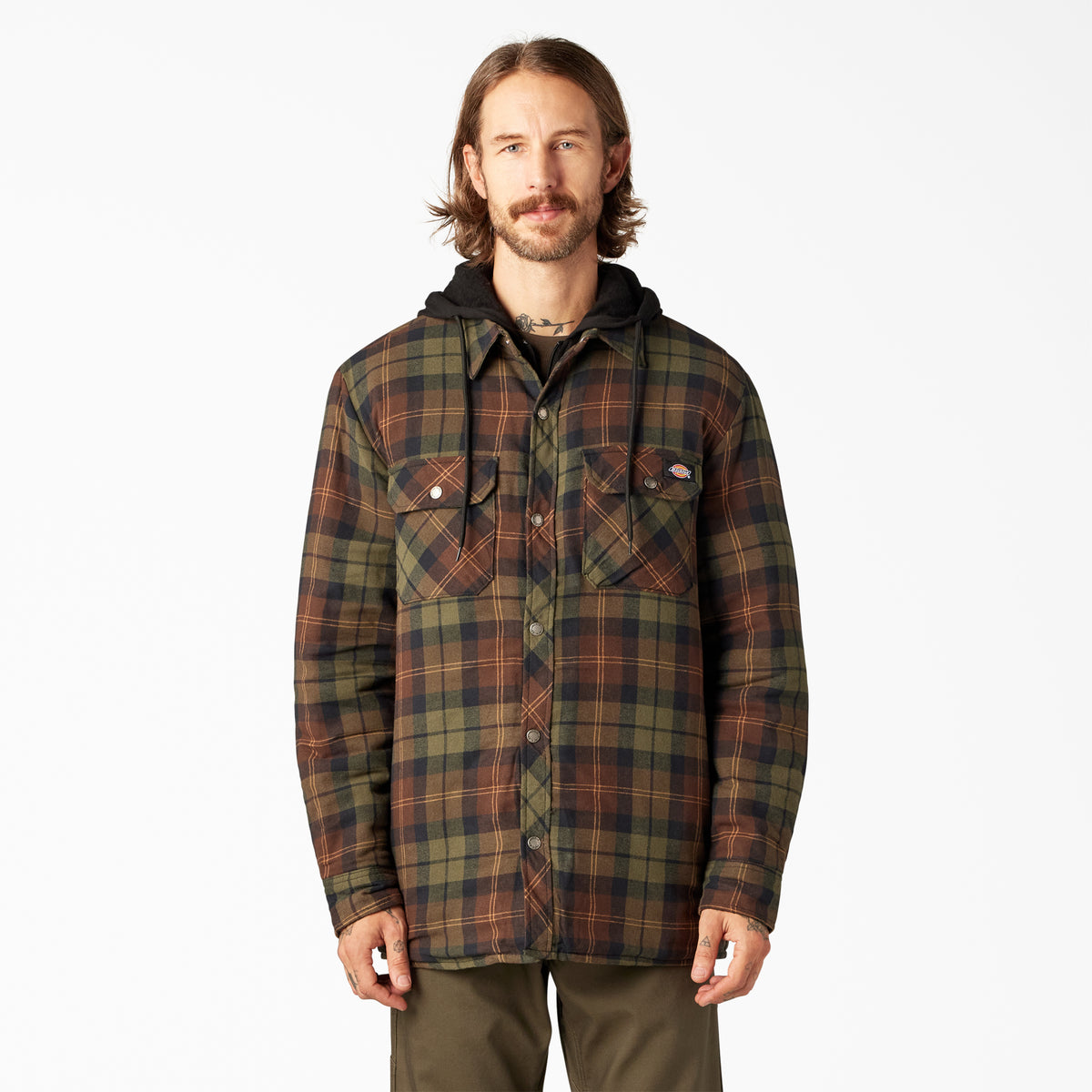 Flannel Hooded Shirt Jacket by Dickies