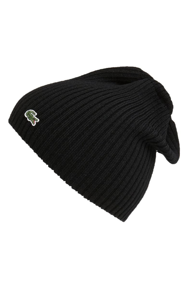 Ribbed Wool Beanie by LACOSTE