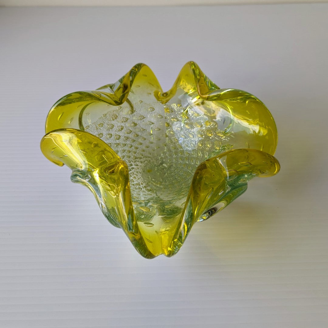 Hand-Blown Murano Glass Ashtray (Sommerso) by Murano