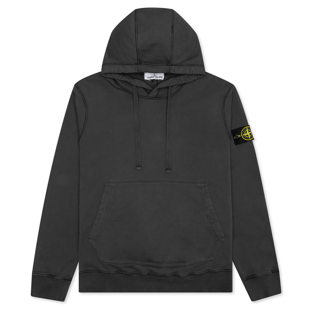 Stone Island 64151 Cotton Fleece Garment Dyed Hooded Sweatshirt by Stone Island