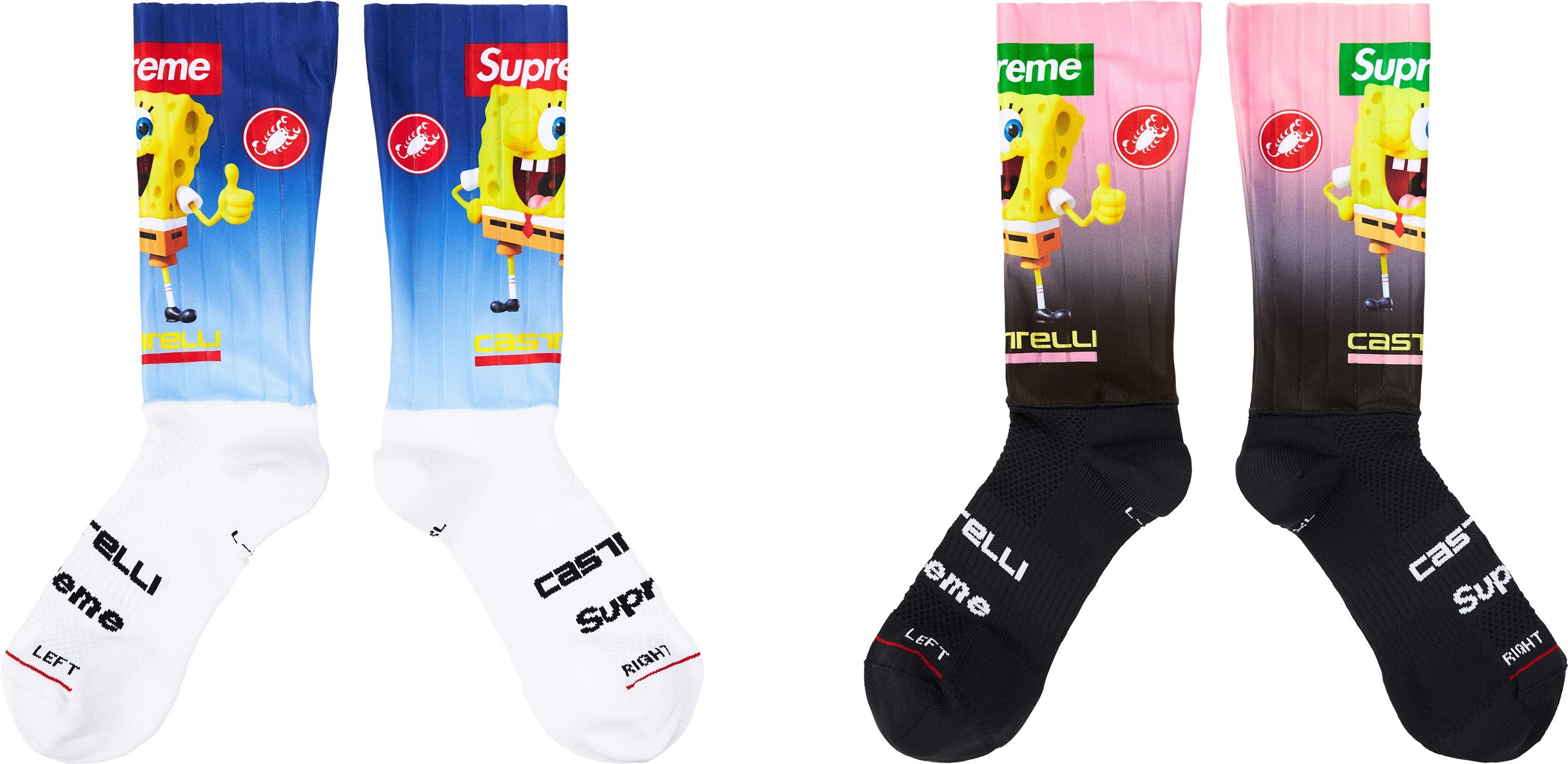 Supreme x SpongeBob SquarePants Castelli Cycling Sock