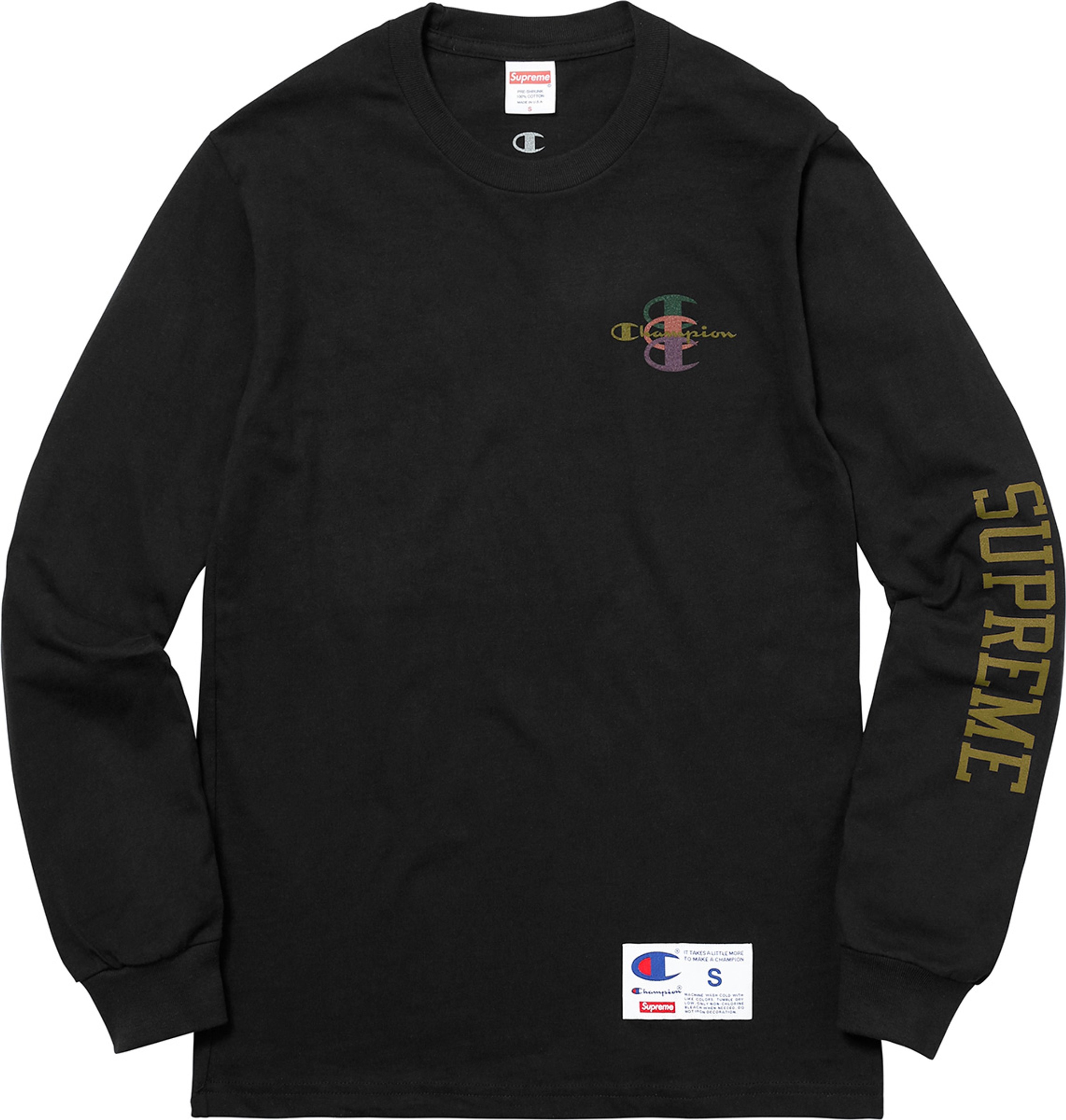 Supreme x Champion Stacked C L/S Tee