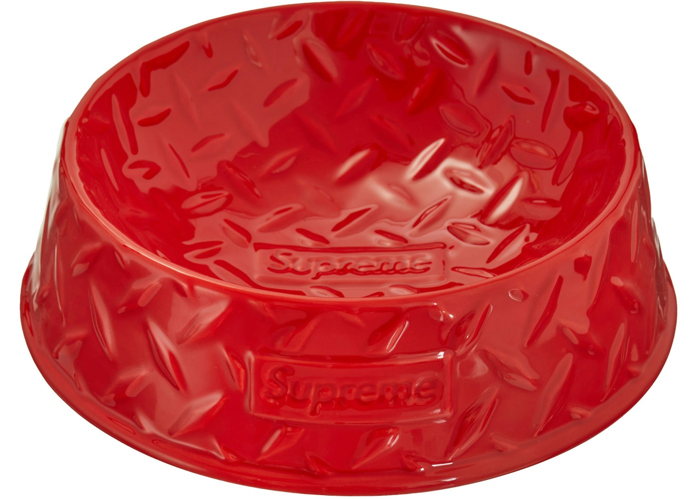 Supreme Diamond Plate Dog Bowl