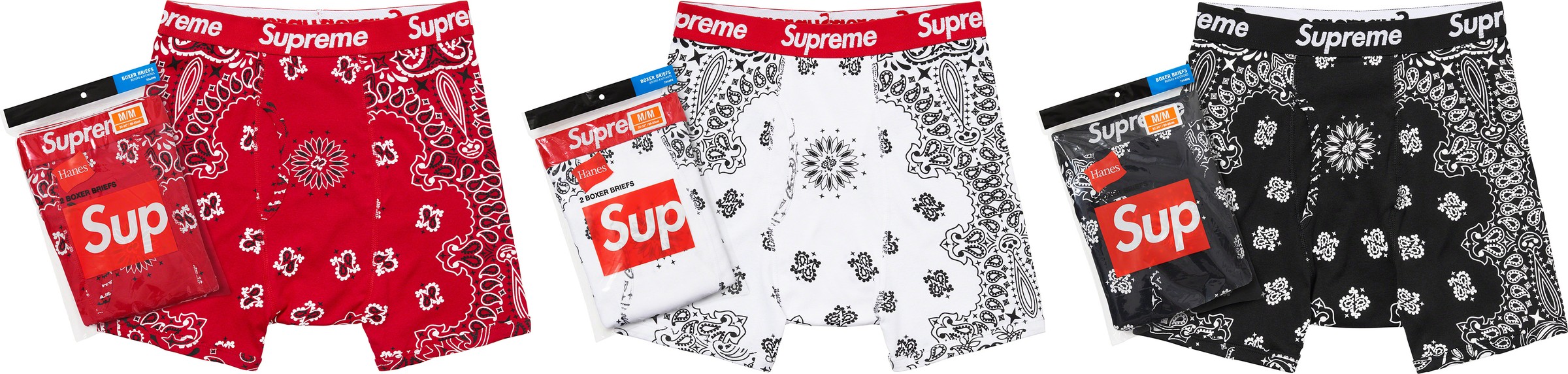 Supreme x Hanes Bandana Boxer Briefs (2 Pack)