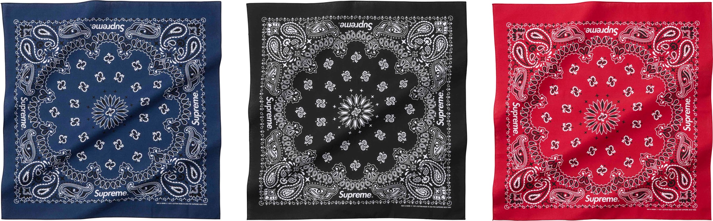 Supreme x Hav-A-Hank Bandanas (Pack of 3)