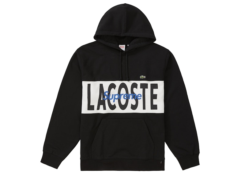 Supreme x LACOSTE Logo Panel Hooded Sweatshirt