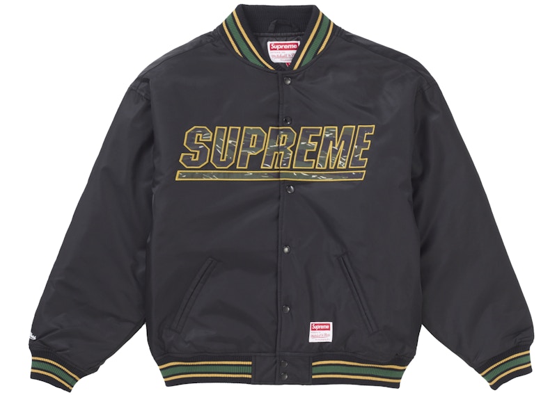 Supreme x Mitchell & Ness Camo Logo Varsity Jacket