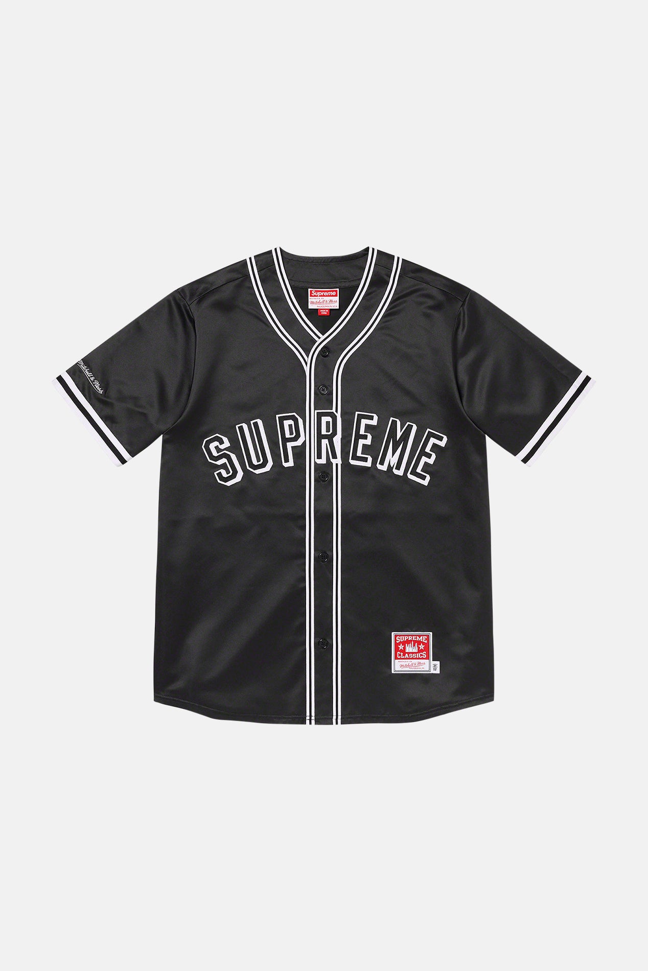 Supreme x Mitchell & Ness Satin Baseball Jersey