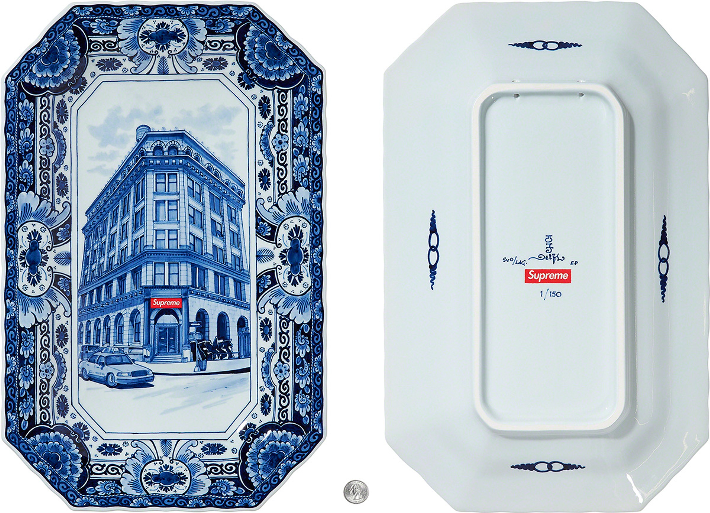 Supreme x Royal Delft Hand-Painted 190 Bowery Plate
