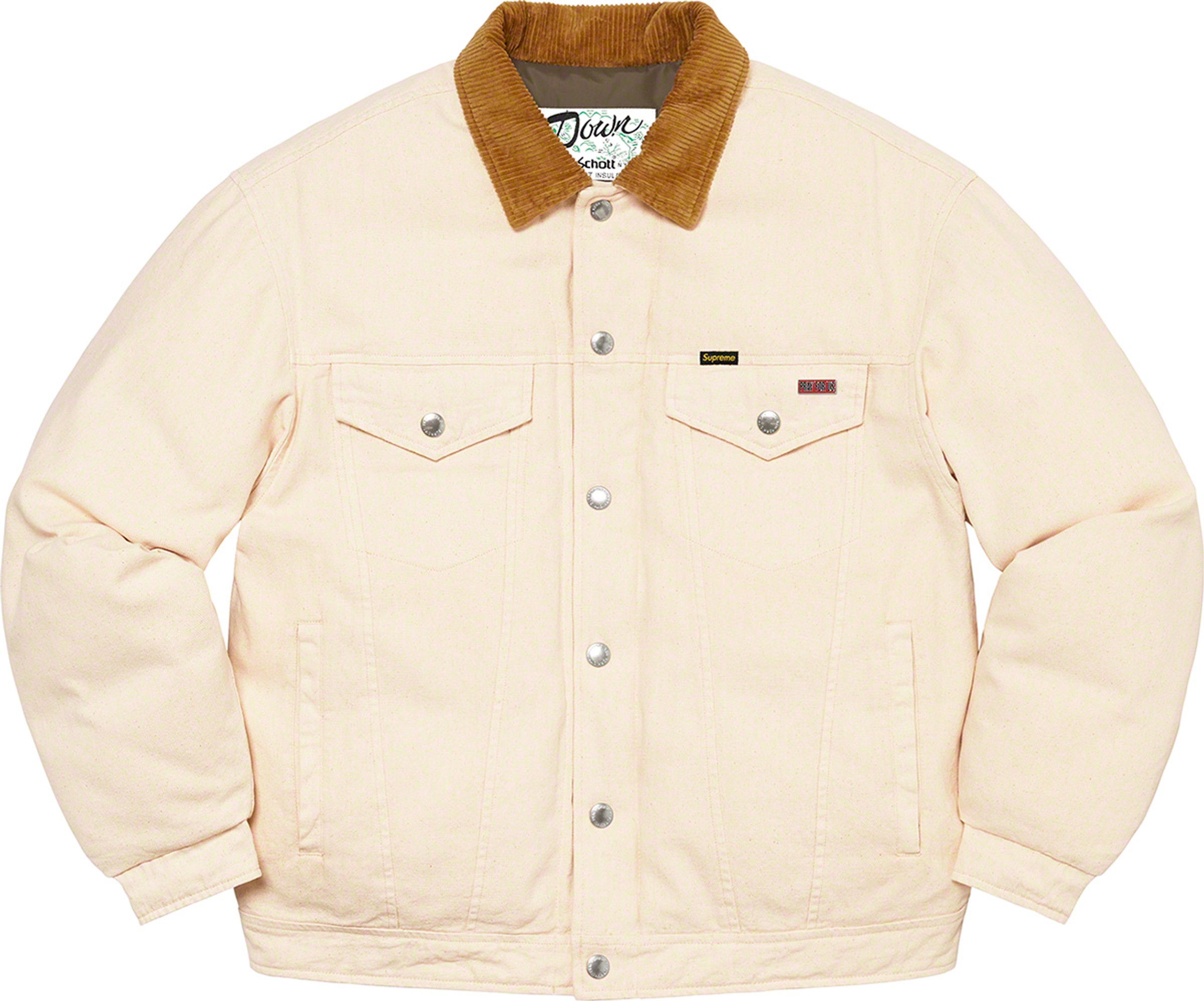 Supreme x Schott NYC Canvas Down Trucker Jacket