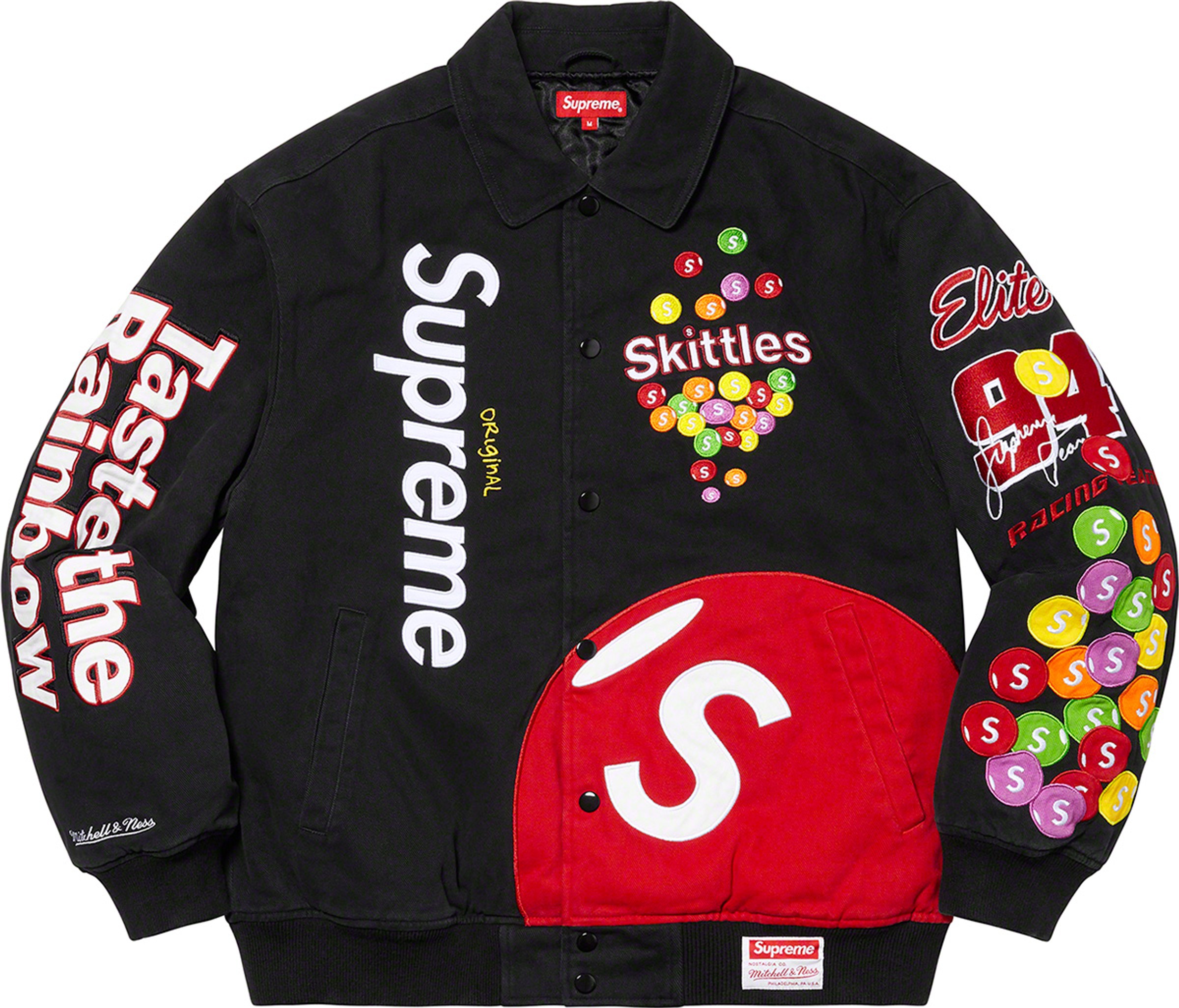 Supreme x Skittles x Mitchell & Ness Varsity Jacket