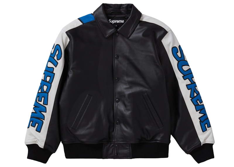 Supreme x Smurfs Leather Varsity Jacket