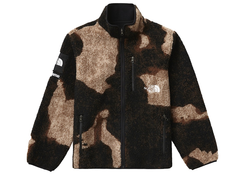 Supreme x The North Face Bleached Denim Print Fleece Jacket