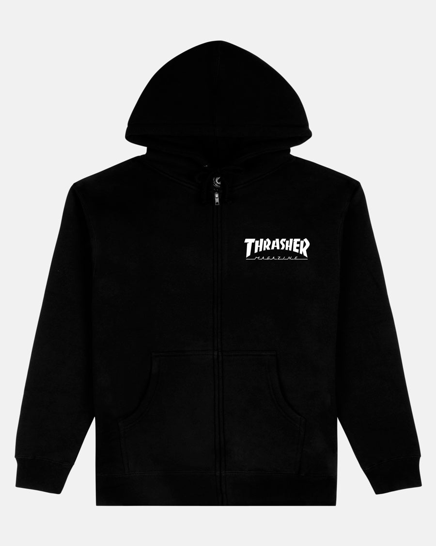 Skate Mag Logo Zip Up Hooded Sweatshirt by Thrasher